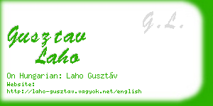 gusztav laho business card